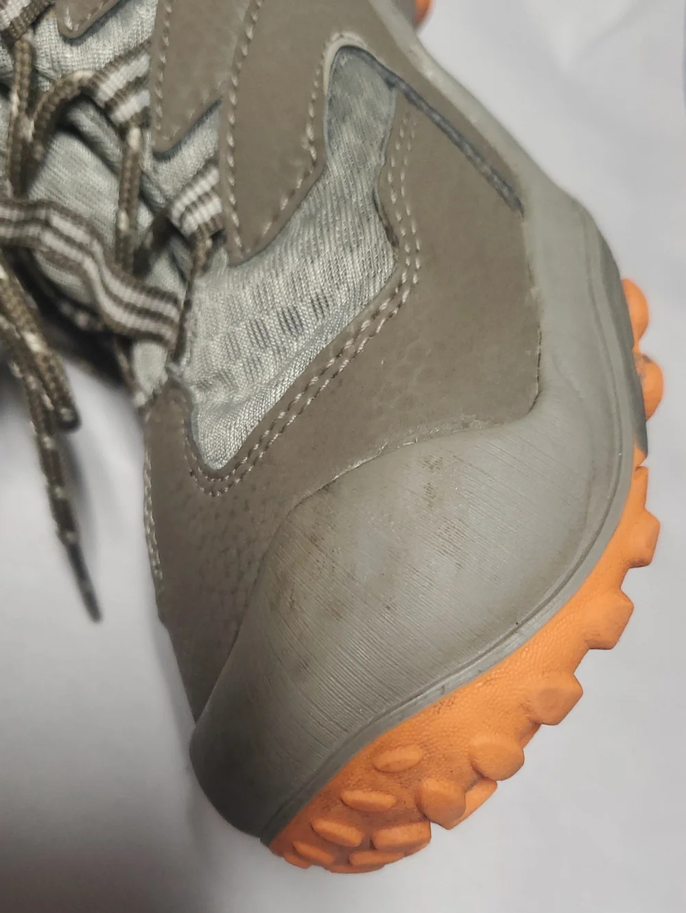 Merrell Chameleon 7 Mid Lace-Up Waterproof Kids' Gray and Orange Trail Boot 3